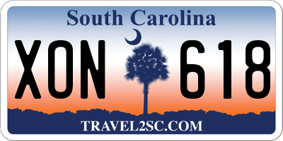SC license plate XON618