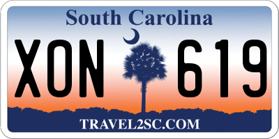 SC license plate XON619