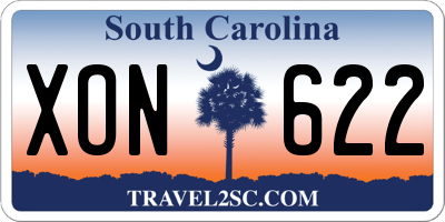 SC license plate XON622