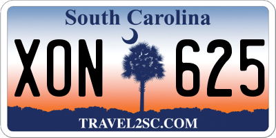 SC license plate XON625