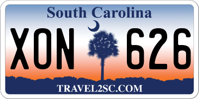 SC license plate XON626