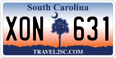 SC license plate XON631