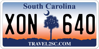 SC license plate XON640