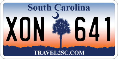 SC license plate XON641