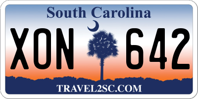 SC license plate XON642
