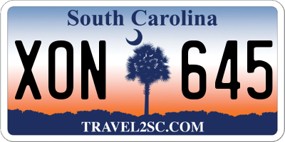 SC license plate XON645