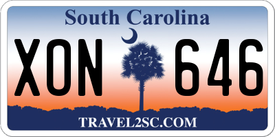 SC license plate XON646