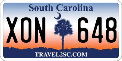 SC license plate XON648