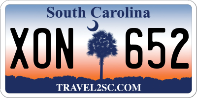 SC license plate XON652