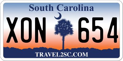 SC license plate XON654