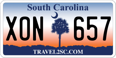 SC license plate XON657