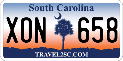 SC license plate XON658