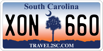 SC license plate XON660