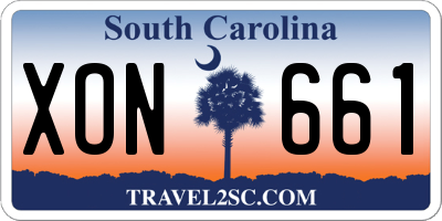 SC license plate XON661