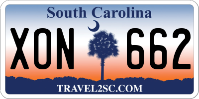 SC license plate XON662