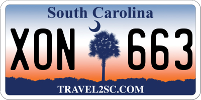 SC license plate XON663