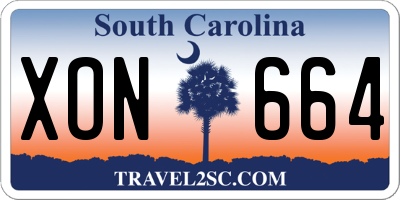 SC license plate XON664