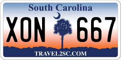 SC license plate XON667