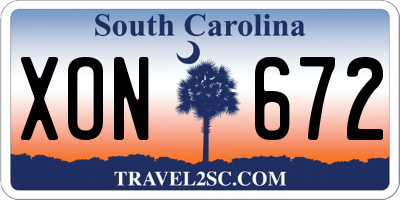 SC license plate XON672