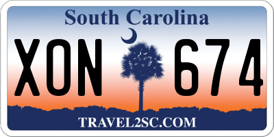SC license plate XON674