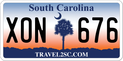 SC license plate XON676