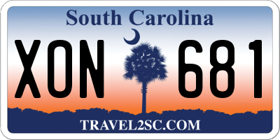 SC license plate XON681