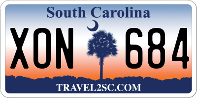 SC license plate XON684