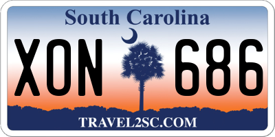 SC license plate XON686