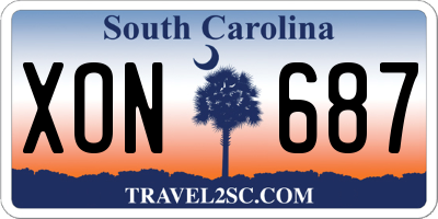SC license plate XON687