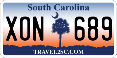 SC license plate XON689