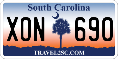 SC license plate XON690