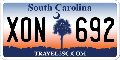 SC license plate XON692