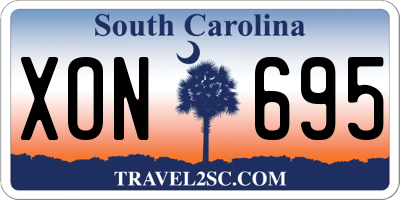 SC license plate XON695