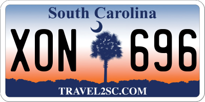 SC license plate XON696