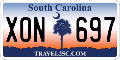 SC license plate XON697
