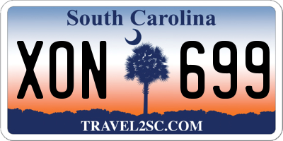 SC license plate XON699
