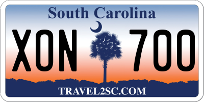SC license plate XON700