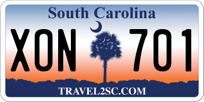 SC license plate XON701