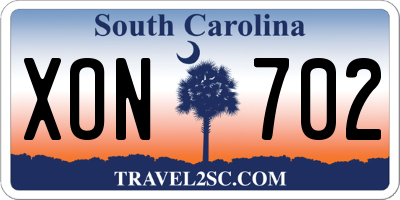 SC license plate XON702