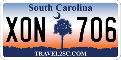 SC license plate XON706