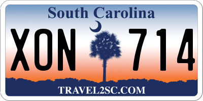 SC license plate XON714