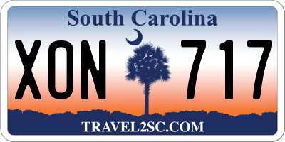 SC license plate XON717