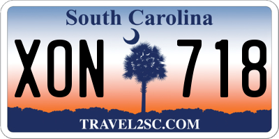 SC license plate XON718