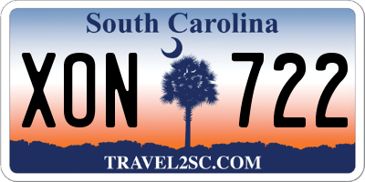 SC license plate XON722