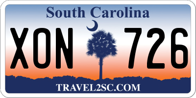 SC license plate XON726