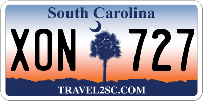 SC license plate XON727