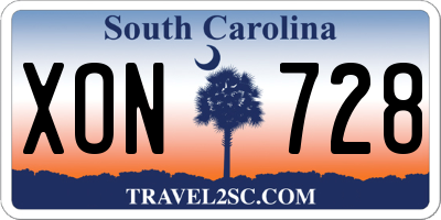 SC license plate XON728