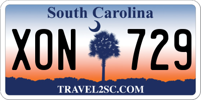 SC license plate XON729