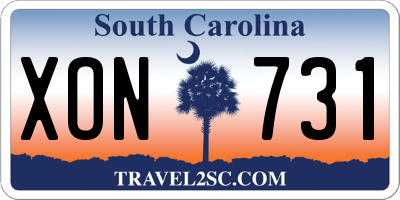 SC license plate XON731