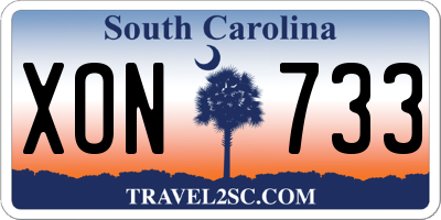 SC license plate XON733
